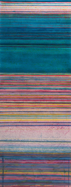 Jean-Michel Meurice - Parcours 1956-2018 : Pénélope // 1973, teinture et acrylique sur toile, 600 x 250 cm, dépôt de l’artiste, 2017